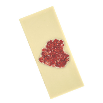 Weiße Schokolade Erdbeerherz 100 g